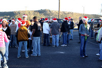 Band Waiting In Red Mesa Parking Lot For Christmas Parade