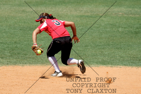 Olive Naotala Fielding A Ground Ball At Shortstop
