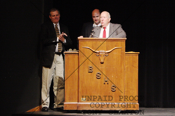 Brian Rosson, Mike Ritchey and Mr. Fischer At Podium During Hall Of Fame Induction