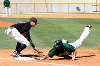 Levi Scott Trying To Tag Out The Base Runner At First