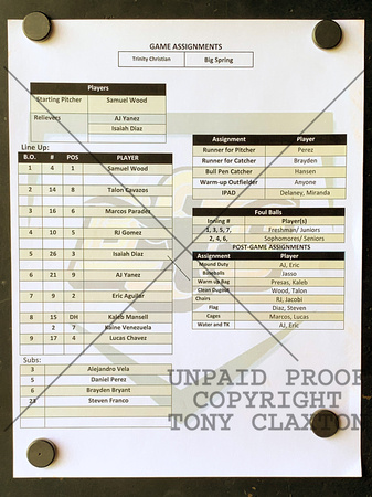 Lineup Card