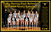 BSHS Women's Basketball Team and Individual Photos, 12/02/2021