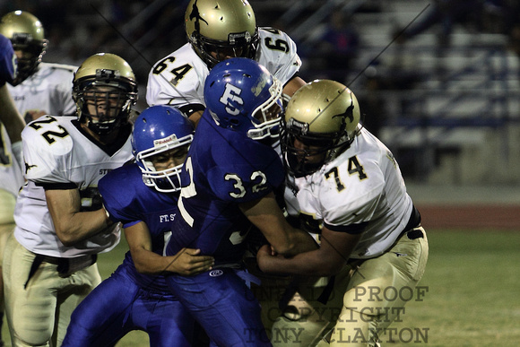 Pete, Anthony And Pernell Tackling The Ball Carrier