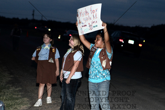 Brownie Troop Selling Refreshments At The Bonfire