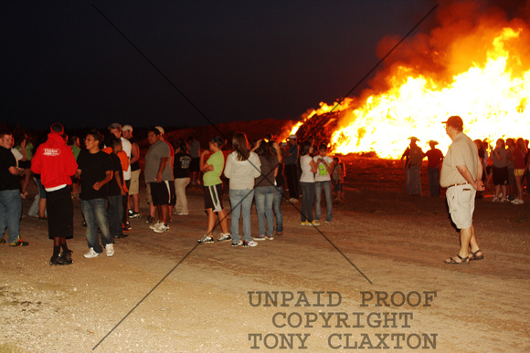 Crowd Moving Towards The Bonfire