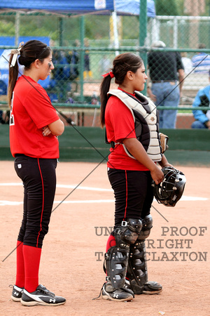 Andrea Guitierrez And Melanie Vasquez Waiting For The Game To Start