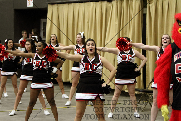 Cheerleaders Performing For The Crowd