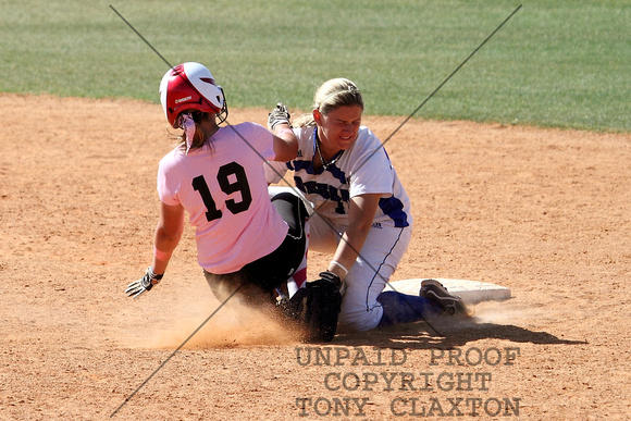 Carlyn Teichmann Sliding Safely Into Second With A Double