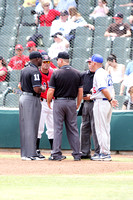 Coach Britt Smith Meeting With NCTC Coach And Officials Before The Game