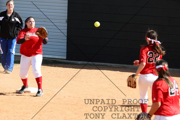 Michelle Plum Throwing The Ball To Monica Buccellato For An Out