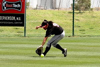 Micherie Koria Fielding A Ground Ball In Center Field