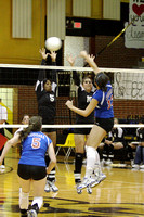 Desiree and Halee Blocking With Valerie Backing Them Up