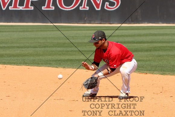 Andrew Collazo Fielding The Ball At Second