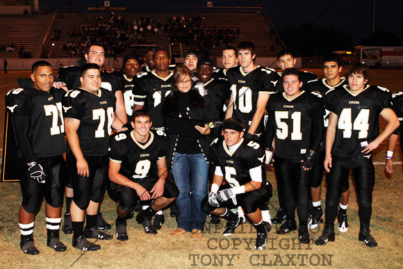 Senior Football Players With Mrs. Roberson