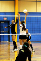 Andrea Tipping The Ball Over The Block With Baylea Watching