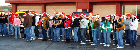 Band Ready To Begin The Christmas Parade