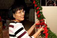 Brenda Putting Bows On The Stairs