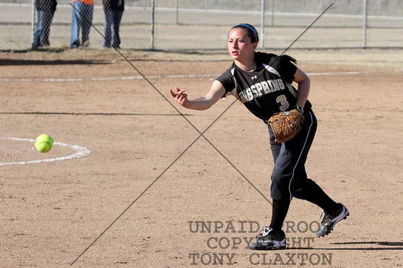 Valerie Tossing The Ball To First For An Out