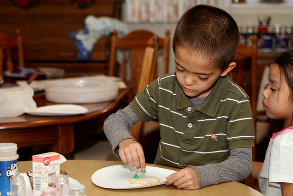 Isaiah And Kaylee Decorating Cookies