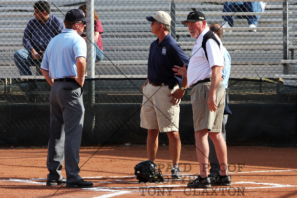 Coach Sparks With The Greenwood Coach And Officials Before The Game