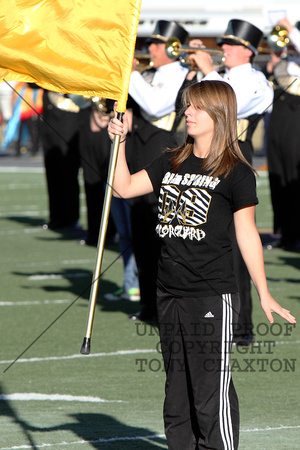 Flag Girl Holding up Her Flag