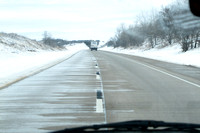 Snow On I35 North Of Oklahoma City