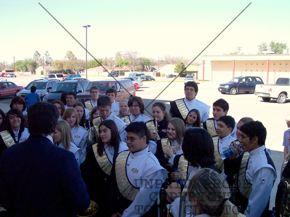 Group Waiting Outside For Sight Reading