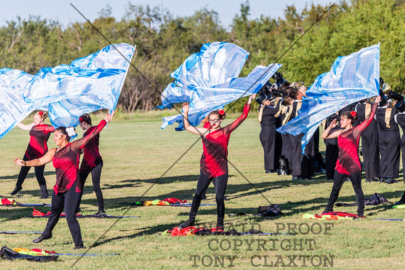 Color Guard Practicing In Abilene Before The Big Country Marchin