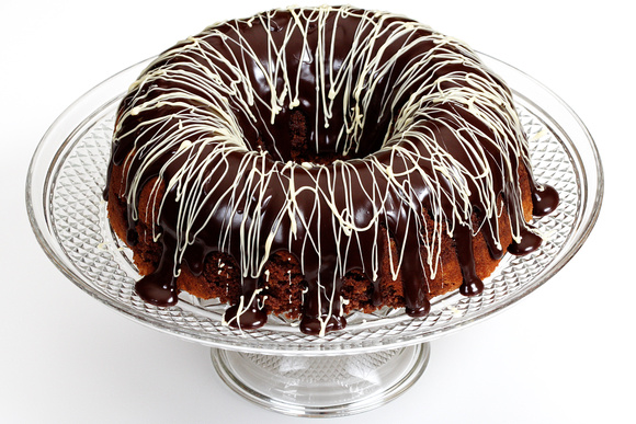 Mocha Pound Cake With Ganache Frosting And White Chocolate Drizzle For A Church Fellowship - 2009