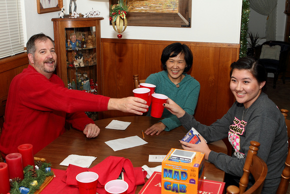 Allen, Brenda And Andrea Toasting Each Other