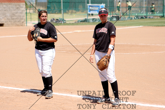 Lana Dominguez And Carlyn Teichmann Waiting To Take Infield Practice