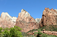 Three Mountain Peaks At Zion National Park