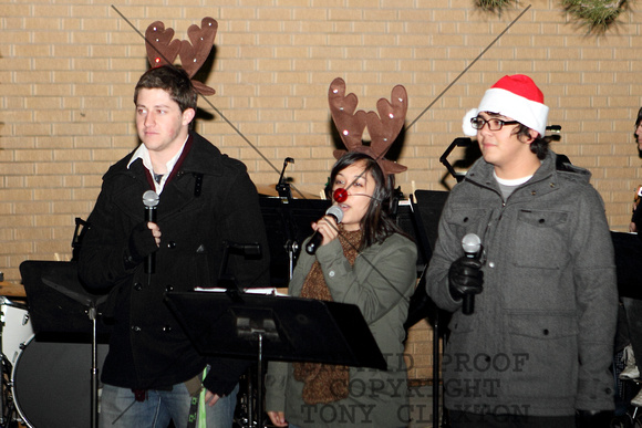 Choir Members Singing Christmas Carols