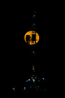 Super Moon Behind Drilling Rig Close To Vealmoor