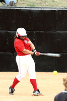 Lana Dominguez With A Bouncing Hit Down The Third Base Line