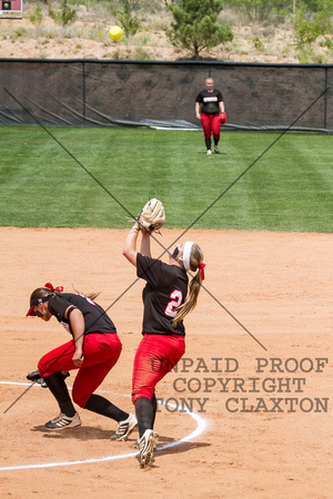 Samantha Ohmie Catching At The Pitcher's Circle